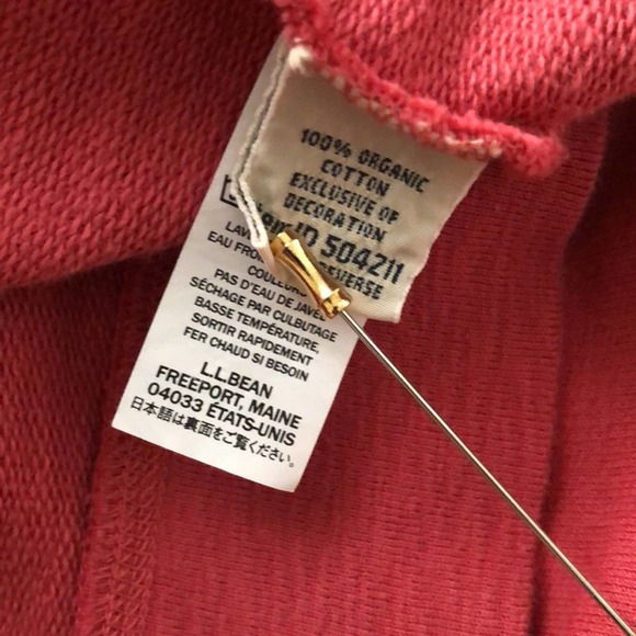 L.L. Bean Spring Summer Zip Hoodie Light Red - XS - Picture 4 of 7